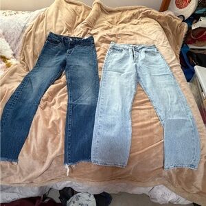 Levi’s Wedgie Straight Light Blue Denim Jeans & Levi’s Dark Jeans 27
